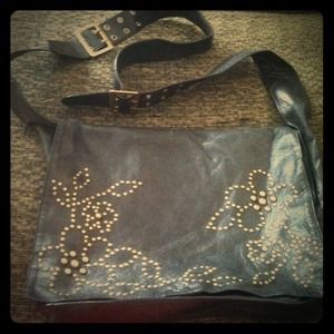 Nordstroms distressed leather messenger bag