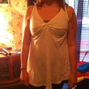 Off White Stripped Tank Top