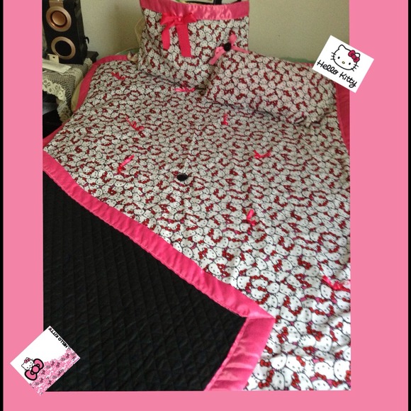Hello Kitty quilt,pillow & bag