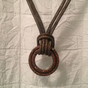 Amber gemstone circle necklace.