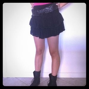 Black Skirt with Belt