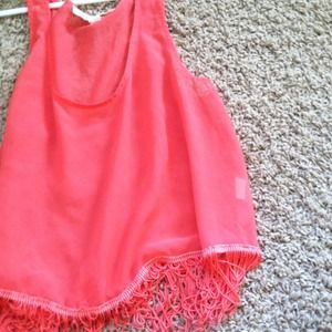 Sheer Fringe tanktop
