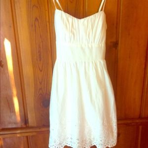 All white sundress with lace detail