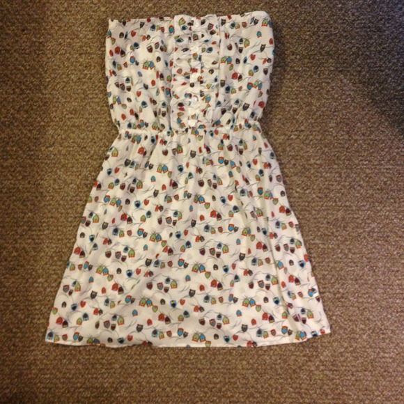 OWL strapless dress! Too cute! NWOT
