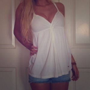 White Hollister V-NeckTank