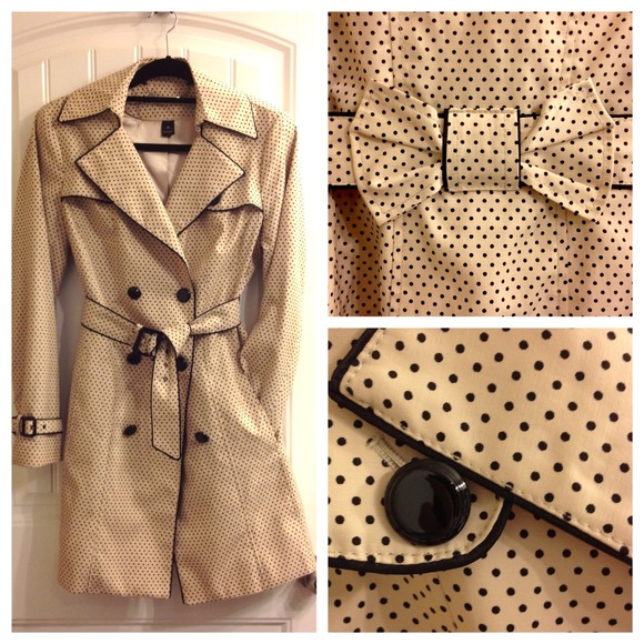 Jackets & Blazers - Polka dot trench coat
