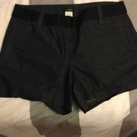 JCrew chambray shorts with black ribbon trim - Picture 2 of 3