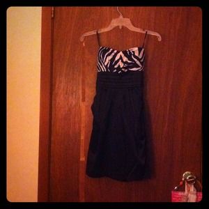 Zebra and black dress, worn once