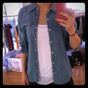 Denim Long Sleeve Top