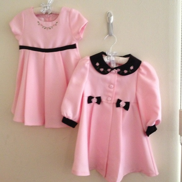 18 month Pink dress & overcoat New. toddler