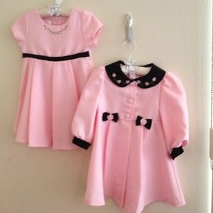 18 month Pink dress & overcoat New. toddler