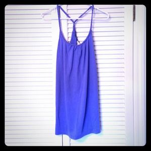 Purple no sleeve braided long top