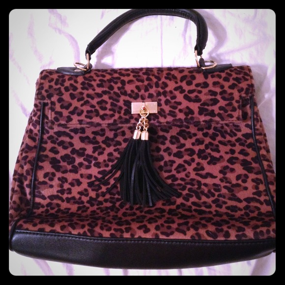 Aldo pony hair leopard bag