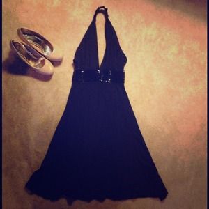 Black halter classic dress
