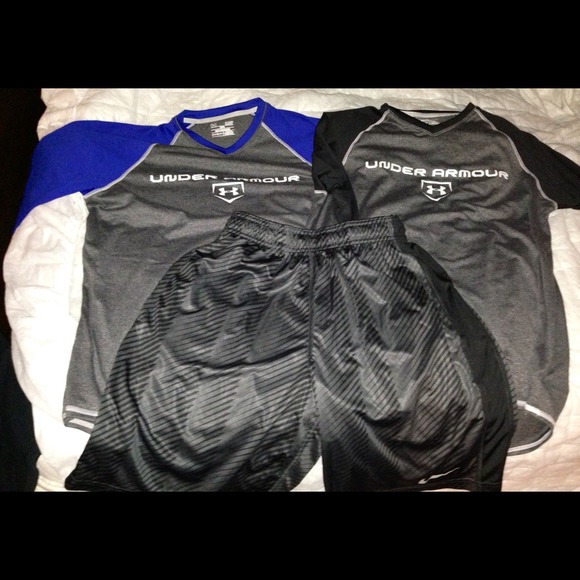 Men's small new under armour shirts and Nike short