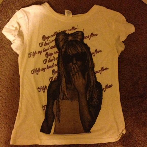 Lady gaga tee with telephone lyrics