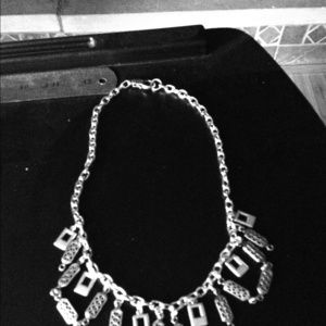Antique silver tone pewter necklace.