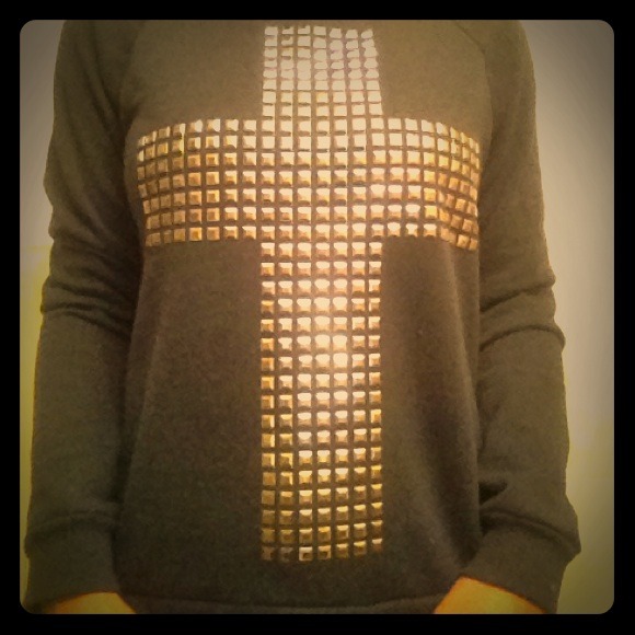 Forever 21 cross studded sweater