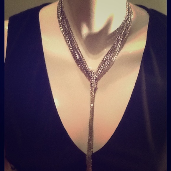 costume chain with silver fringe draping .