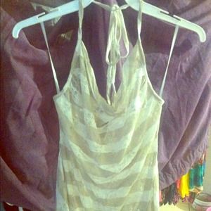 See thru knit halter top