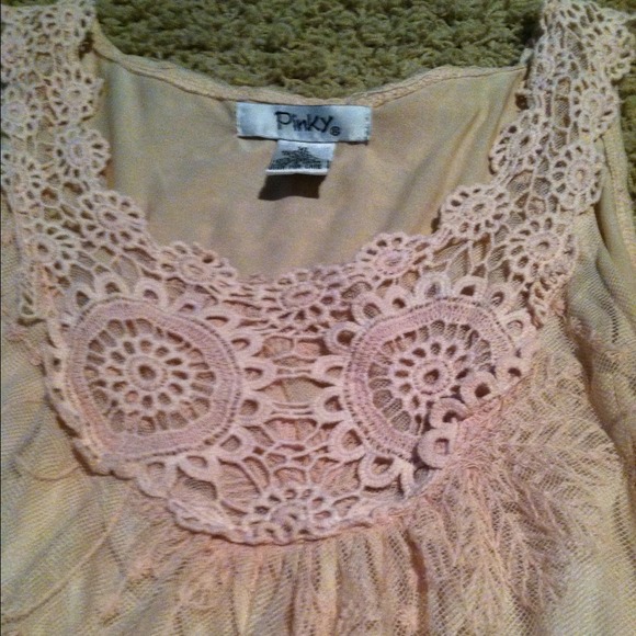 SOLD---Lace dress/top in pink/nude - Picture 3 of 3