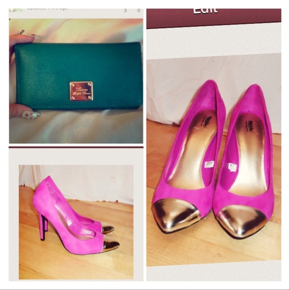 BUNDLE fuchsia shoes/ ralph lauren wallet
