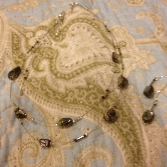 Abalone necklace and matching earrings