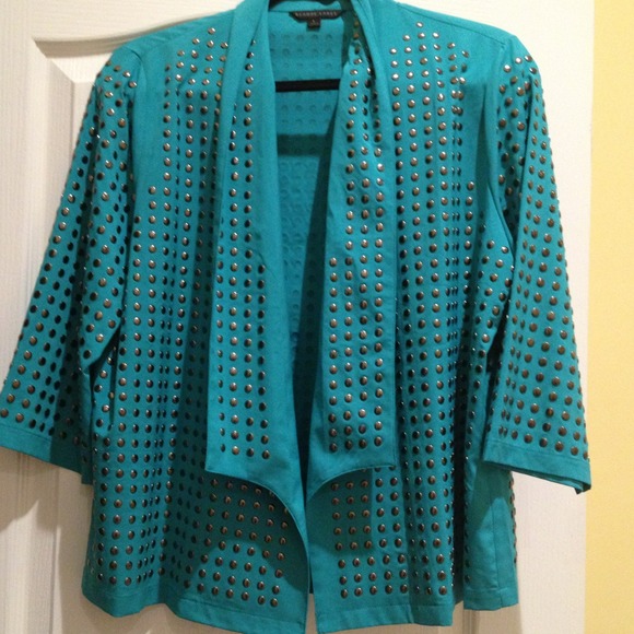 Turquoise beaded blazer - Picture 1 of 3