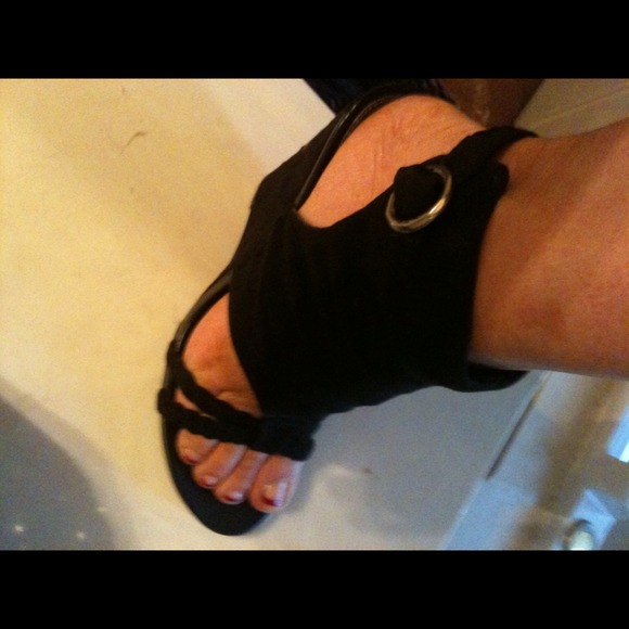 MIA Shoes - Stunning Mia black suede wedge 7.5