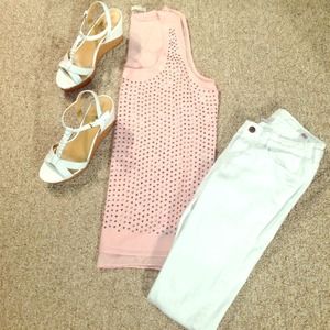 💕REDUCED Studded chiffon tank.