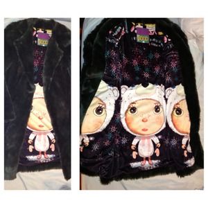 Custo Barcelona faux Dark Green Fur Coat