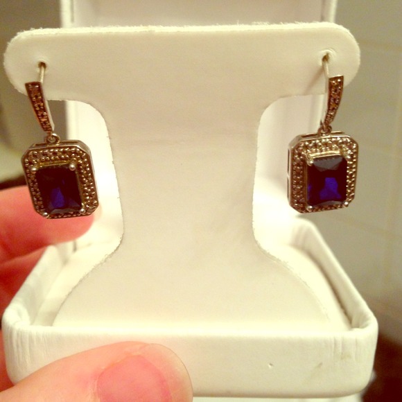 Man made stone earrings