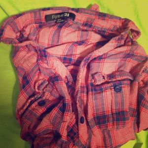Red & blue plaid Forever 21 flannel