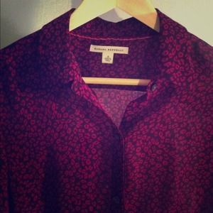 BANANA REPUBLIC purple navy print shirt