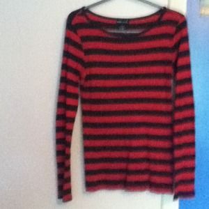 Black and red striped top
