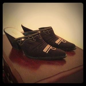 Suede Slip on cowboy inspired shoes