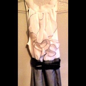 White and grey dress, size 4