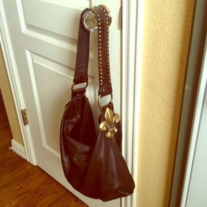 Leatherock fleur de lis handbag