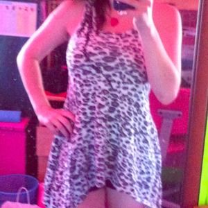 Cheetah print racer back flowy top