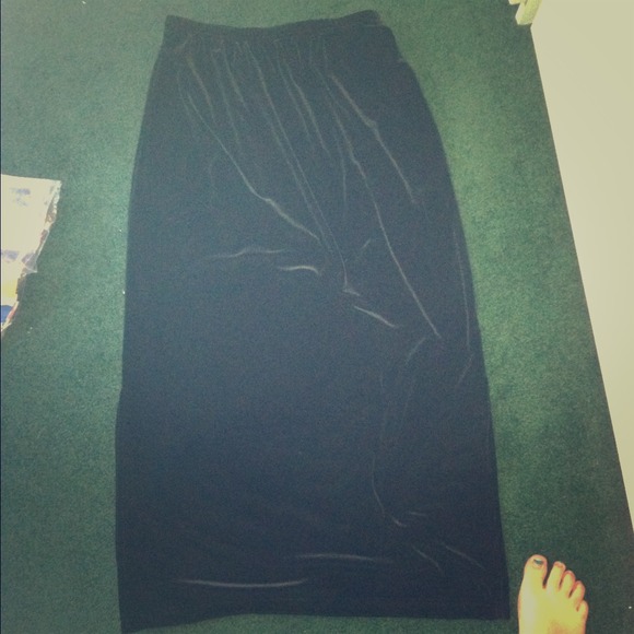 Long Velvet Black Skirt