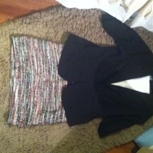 Red, black, white and gray skirt