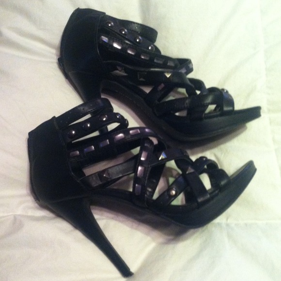 Black studded heels