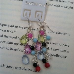 ❌SOLD❌Sterling Silver & CrystalGlass Earrings