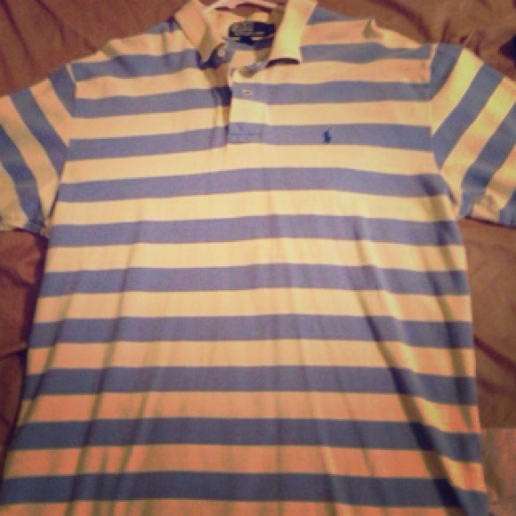 Ralph Lauren Men's Polo. No Stains. Yellow/Blue.