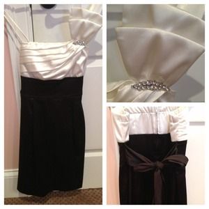 Black & White one shoulder dress