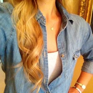 Light denim button down shirt ❗LOWERED PRICE❗