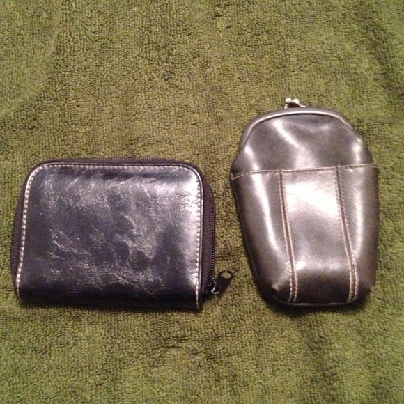 Black wallet and a cigarette case
