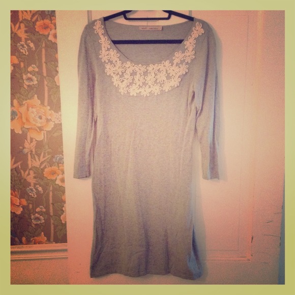 Cotton embellished long sleeved sweater dress - Picture 1 of 3