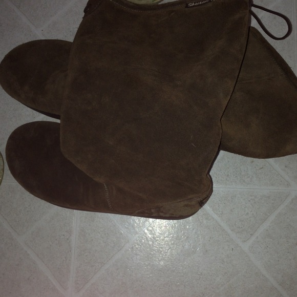 Sketchers Wedge Brown Boots {Tone Ups}
