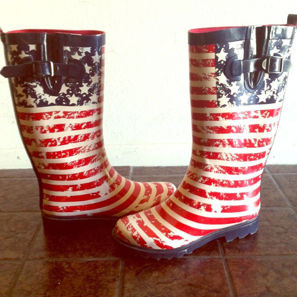 American flag rain boots